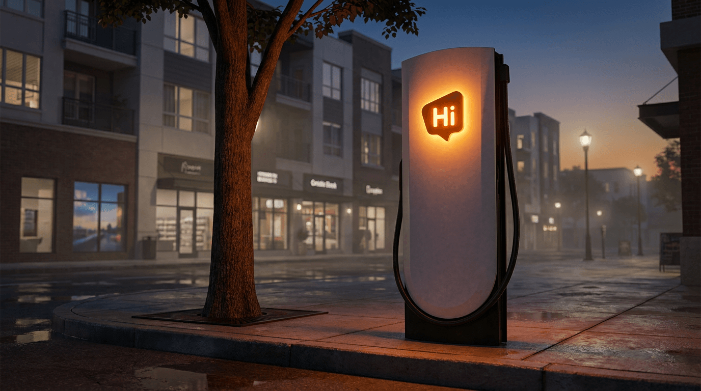 A HiON Supercharger on an urban street at dusk, Hi badge glowing